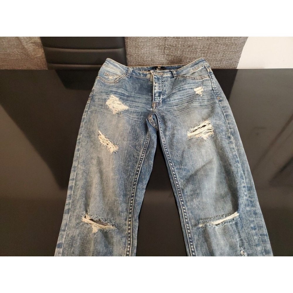 H&M DIVIDED high rise wide leg jeans light wash 4